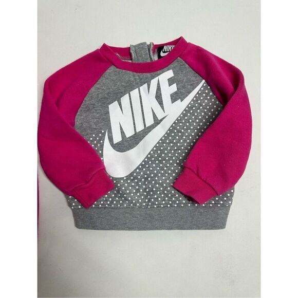 Nike Kids Fleece Sweat Jogging Suit 2 Pcs Pink Size 18 M See Description - Picture 3 of 14
